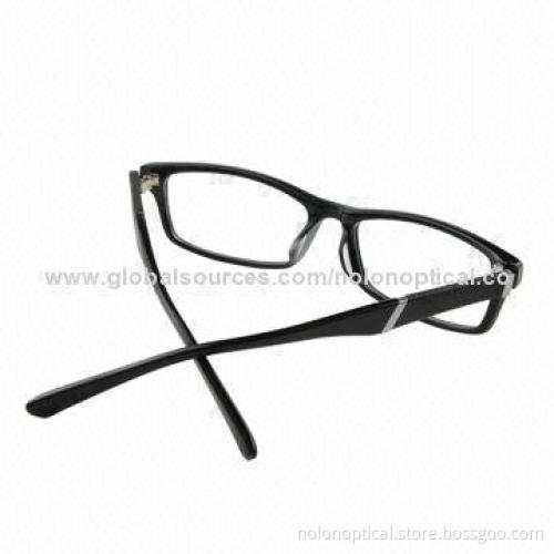 Acetate Thin Black Optical Frame with Italy Material for Men, Demo Lens
